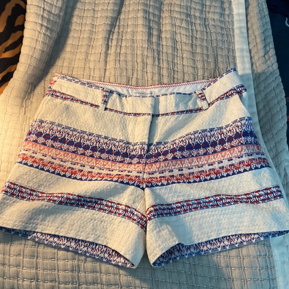 Blue, Red & Ivory shorts.
